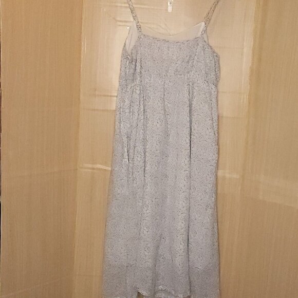 Marilyn Monroe Linen Blend Blue White Floral Adjustable Strap Sundress 12 - Picture 2 of 9